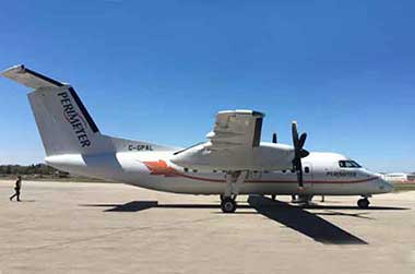 Perimeter Airlines aircraft in Winnipeg supporting northern charter travel and cargo movements